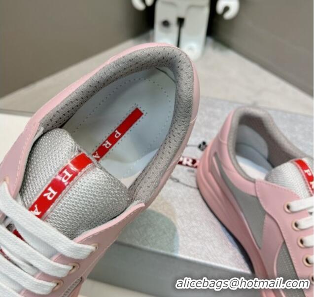  Low Cost Prada Women's America's Cup Soft Rubber and Bike Fabric Sneakers Light Pink 327163