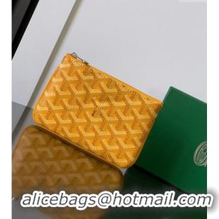 Luxury Discount Goyard Senat Mini Pouch 1061XS Yellow 2024