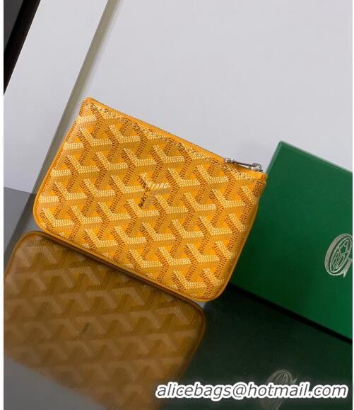 Luxury Discount Goyard Senat Mini Pouch 1061XS Yellow 2024