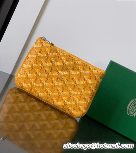 Luxury Discount Goyard Senat Mini Pouch 1061XS Yellow 2024