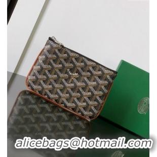 Famous Brand Goyard Senat Mini Pouch 1061XS Black And Tan 2024