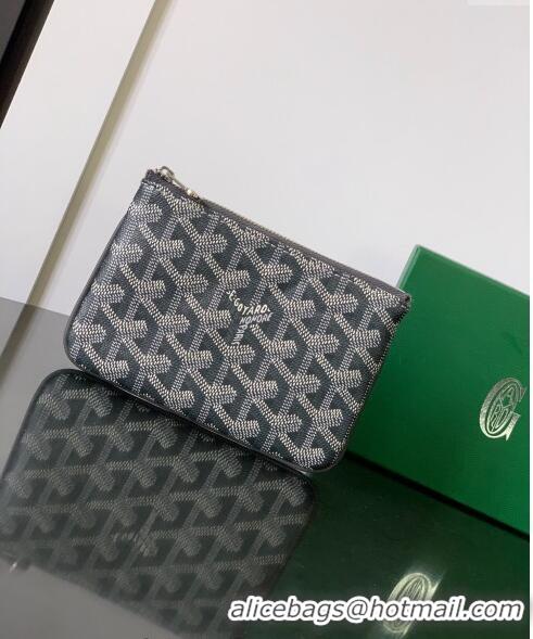 Top Grade Goyard Senat Mini Pouch 1061XS Dark Grey 2024