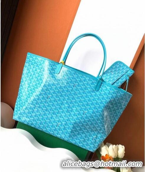 Luxury Discount Goyard Saint Louis Tote Bag GM 020144 Turquoise Blue 2024