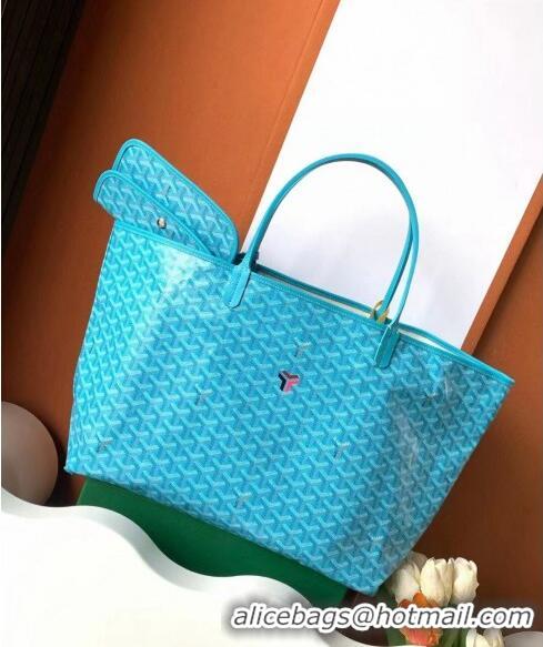 Luxury Discount Goyard Saint Louis Tote Bag GM 020144 Turquoise Blue 2024