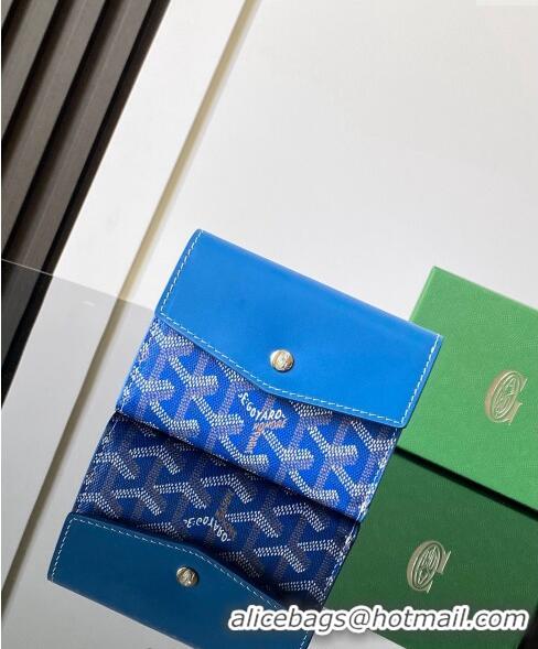 Grade Quality Goyard Saint-Gabriel Wallet 3319 Sky Blue 2024