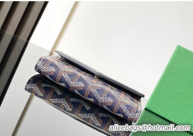 Top Grade Goyard Saint-Gabriel Wallet 3319 Navy Blue 2024