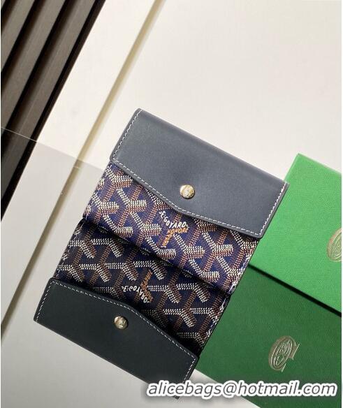 Top Grade Goyard Saint-Gabriel Wallet 3319 Navy Blue 2024