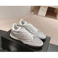 Pretty Style Chanel Quilted Calfskin Sneakers G45335 Silver 603044