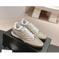 Top Grade Chanel Quilted Calfskin Sneakers G45335 Rose Gold 603045