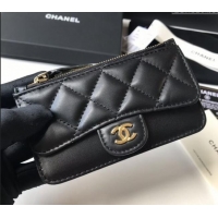 Buy Promotional Chanel Lambskin Card Holder AP0374 Black 2024