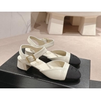 Best Product Chanel Lambskin Slingback Pumps 3cm White 603178