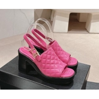 Purchase Chanel Lambskin Platform Sandals 10cm G45567 Pink 603180