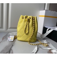 Spot Bulk Chanel Shiny Lambskin Backpack bag AS4810 Yellow 2024