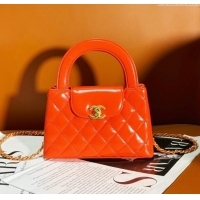 Buy Classic Chanel Shiny Calfskin Mini Shopping Bag AS4416 Orange 2024