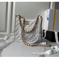 Best Quality Chanel Calfskin Hobo Bag AS4532 White 2024