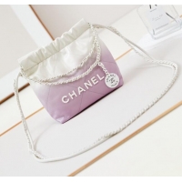 Buy Classic Chanel 22 Mini Shopping Bag in Patent Gradient Calfskin & Lacquered Metal AS3980 Lilac 2024