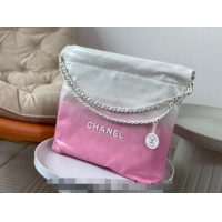 Promotional Chanel 22 Patent Gradient Calfskin & Lacquered Metal Small Shopping Bag AS3260 Pink/White 2024