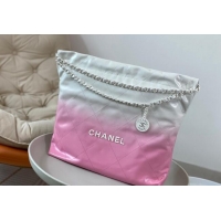 Super Quality Chanel 22 Patent Gradient Calfskin & Lacquered Metal Shopping Bag AS3261 Pink/White 2024