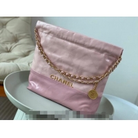 Pretty Style Chanel 22 Shiny Calfskin Patchwork Small Shopping Bag AS3260 Light Pink/Purple 2024