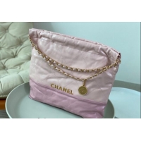 Top Quality Chanel 22 Shiny Calfskin Patchwork Shopping Bag AS3261 Light Pink/Purple 2024