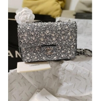 Super Quality Chanel Strass Allover Mini Flap Bag AS4142 Black 2024