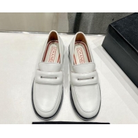 Durable Chanel Calfskin Loafers White 701049