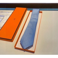 New Release Creation Hermes Silk Tie 030902 Light Blue 2023