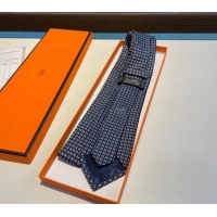 Luxury Cheap Hermes H Silk Tie 0513 Dark Blue 2023