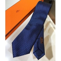 Buy Discount Hermes Silk Tie in H Jacquard 05074 Navy Blue 2023