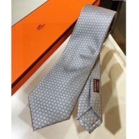 Hot Style Cheap Hermes Silk Tie in H Jacquard 05080 Grey 2023