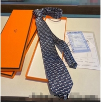 Buy Luxury Hermes Animal Silk Tie 1019 Blue 2023