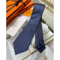 Buy Inexpensive Hermes 7 H au Maillon Silk Tie H92106 Blue 2023