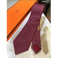 New Design Hermes Silk Tie H92126 Deep Red 2023