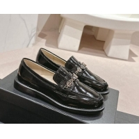 Purchase Chanel Calfskin Loafers with Charm Black 701058