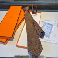 Modern Classic Hermes Silk Tie 030401 Gold/Black 2024