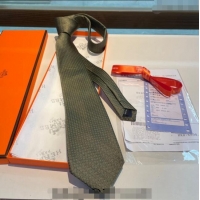 Fashion Discount Hermes H Silk Tie 040801 Green 2024