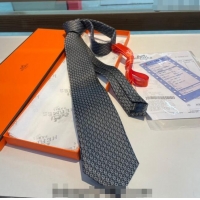 Best Quality Hermes Chaine Silk Tie 0408 Grey 2024