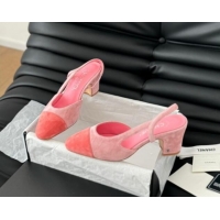 Popular Style Chanel Suede Slingbacks Pumps 6.5cm G31318 Pink 070901