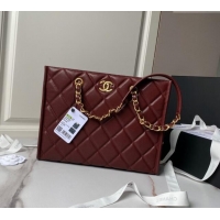 Promotional Chanel Grained Calfskin Small Shopping Bag AS4940 Dark Burgundy 2024