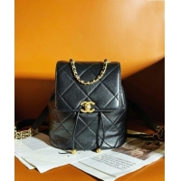 Top Quality Chanel Lambskin Backpack Bag AS4866 Black 2024