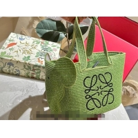 Promotional Loewe Elephant Straw Tote Bag 0709 Green 2024