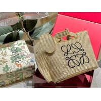 Good Taste Loewe Elephant Straw Tote Bag 0709 Khaki 2024