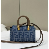 Classic Cheap Fendi By The Way Mini Mini bag in 4100 Light Blue FF Denim Fabric 2024