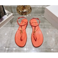 Top Design Dior Dioriviera C'est Flat Thong Sandals in Orange Calfskin 702055