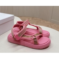 aaaaa Dior Dioriviera D-Wave Sandals in Technical Fabric Pink 702073