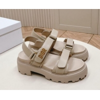 Fashion Dior Dioract Platform Sandals 5.5cm in Lambskin Grey 702080