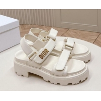 Inexpensive Dior Dioract Platform Sandals 5.5cm in Lambskin White 702081