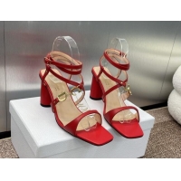 Sumptuous Dior C'est Dior Heeled Sandal in Calfskin 8cm Heel Red 71708