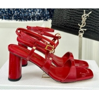 Big Discount Dior C'est Dior Heeled Sandal in Patent Calfskin 8cm Heel Red 71713