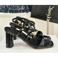 Good Product Dior C'est Dior Heeled Sandal in Patent Calfskin 8cm Heel Black 071714